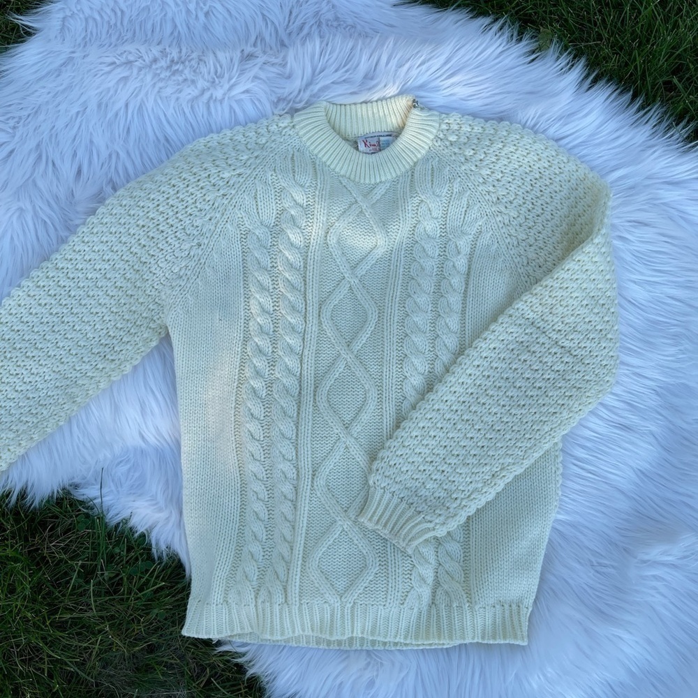 Vintage imported Kimlon fisherman knit sweater